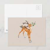 Vintages Hirsch Postkarte (Vorne/Hinten)