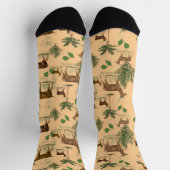 Vintages Hirsch und Bäume Socken (Oben)