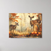 Vintages Hirsch und Fauna Herbst Jahrbuch 32x24 Leinwanddruck (Vorderseite)