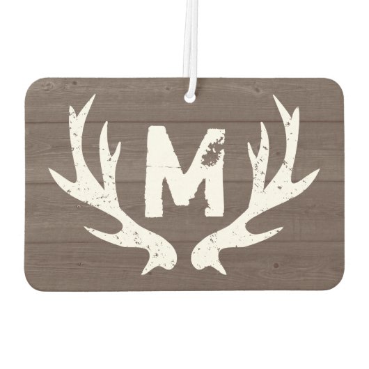 Vintages Hirschantler-Monogramm-Autoluftkühler Autolufterfrischer (Rückseite)