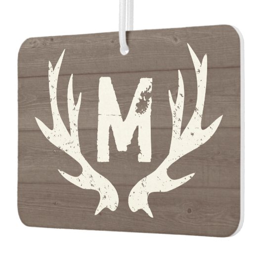 Vintages Hirschantler-Monogramm-Autoluftkühler Autolufterfrischer (Links)