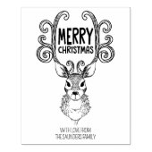 Vintages Hirschen frohe Weihnachten, große Familie Gummistempel (Prägung)