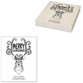 Vintages Hirschen frohe Weihnachten, große Familie Gummistempel (Stempel)