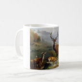 Vintages Hirschstag - Tiere Alte Illustration Kuns Kaffeetasse (Vorderseite Links)