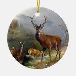 Vintages Hirschstag - Tiere Alte Illustration Kuns Keramik Ornament