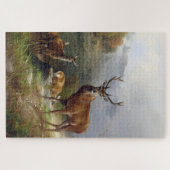 Vintages Hirschstag - Tiere Alte Illustration Kuns Puzzle (Horizontal)