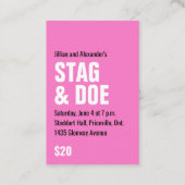 Vintages Hirschticket Visitenkarte (Rückseite)