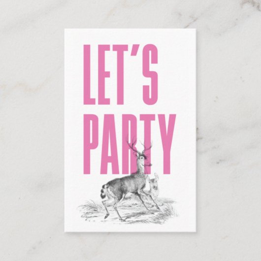 Vintages Hirschticket Visitenkarte (Vorderseite)