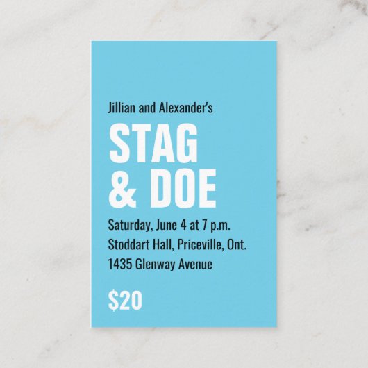 Vintages Hirschticket Visitenkarte (Rückseite)