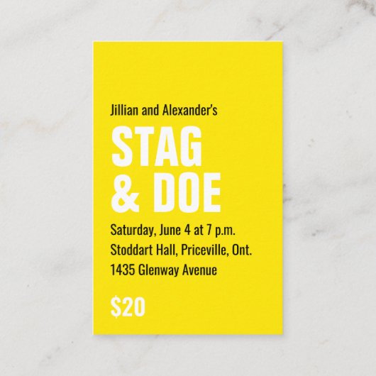 Vintages Hirschticket Visitenkarte (Rückseite)