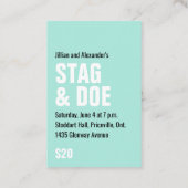 Vintages Hirschticket Visitenkarte (Rückseite)