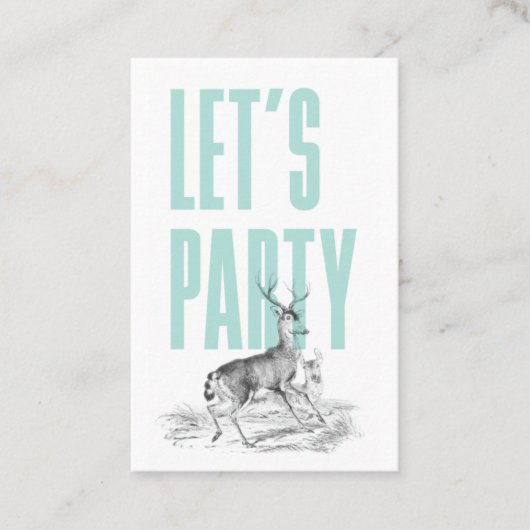 Vintages Hirschticket Visitenkarte (Vorderseite)