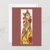 Vintages Hirschwal Feiertagspostkarte (Vorne/Hinten)