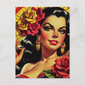 Vintages hispanisches Button Postkarte (Vorderseite)