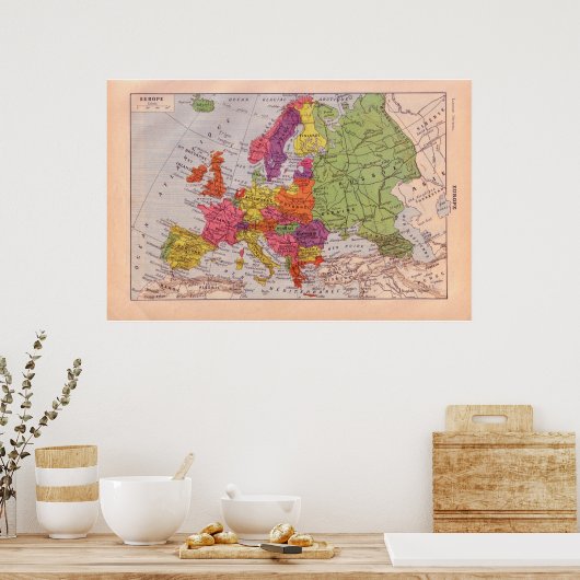 Vintages historisches Europa 1920 Poster (Küche)