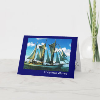 Vintages historisches Schiff, Polen, Zarwia Feiertagskarte