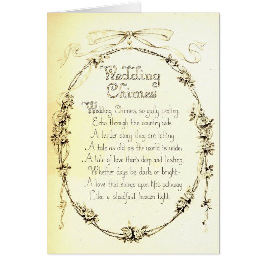 Vintages Hochzeits-Gedicht (Vorne)