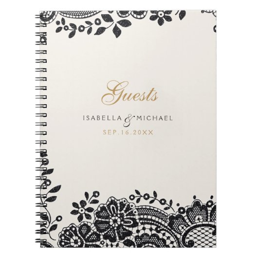 Vintages Hochzeitsgast-Gästebuch Notizblock (Vorderseite)