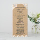 Vintages Hochzeitskunstpapier Programm (Stehend Vorderseite)