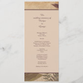 Vintages Hochzeitsmenü im boho-Stil Programm (Rückseite)