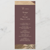 Vintages Hochzeitsmenü im boho-Stil Programm (Vorderseite)