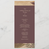 Vintages Hochzeitsmenü im boho-Stil Programm (Rückseite)