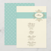 {Vintages} Hochzeitsmenü Menükarte (Vorne/Hinten)
