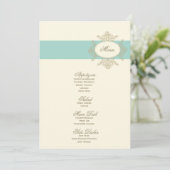 {Vintages} Hochzeitsmenü Menükarte (Stehend Vorderseite)