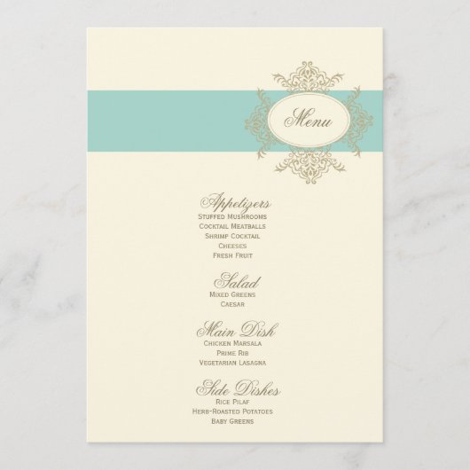 {Vintages} Hochzeitsmenü Menükarte (Vorderseite)