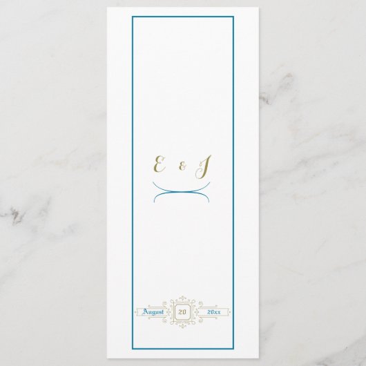 Vintages Hochzeitsmenü Menükarte (Rückseite)