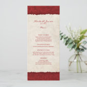 Vintages Hochzeitsmenü Menükarte (Stehend Vorderseite)