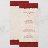 Vintages Hochzeitsmenü Menükarte (Vorne/Hinten)