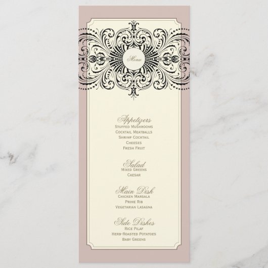 {Vintages} Hochzeitsmenü Menükarte (Vorderseite)