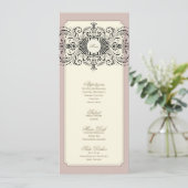 {Vintages} Hochzeitsmenü Menükarte (Stehend Vorderseite)