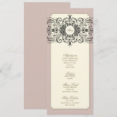 {Vintages} Hochzeitsmenü Menükarte (Vorne/Hinten)