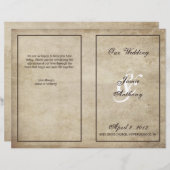 Vintages Hochzeitsprogramm (Vorne/Hinten)