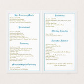 Vintages Hochzeitsprogramm (Innenseite Aufgefaltet)