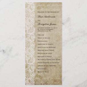 Vintages Hochzeitsprogramm der Spitzenklasse Programm