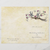 Vintages Hochzeitsprogramm "Fuchsia & Gray" (Vorderseite)