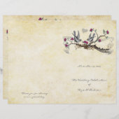 Vintages Hochzeitsprogramm "Fuchsia & Gray" (Vorne/Hinten)