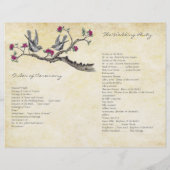 Vintages Hochzeitsprogramm "Fuchsia & Gray" (Rückseite)