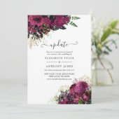 Vintages Hochzeitsprogramm für Burgund - Marsala u Einladung (Stehend Vorderseite)