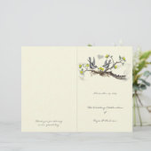 Vintages Hochzeitsprogramm für Gelb und Grau von V (Stehend Vorderseite)