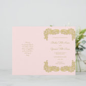 Vintages Hochzeitsprogramm für Gold und Rosa (Stehend Vorderseite)