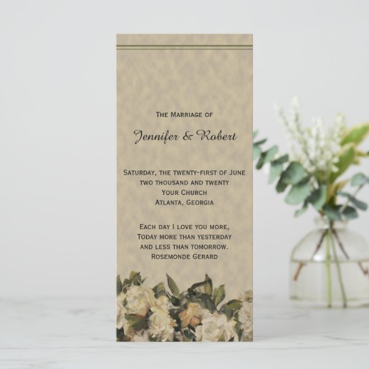 Vintages Hochzeitsprogramm für Gröden Programm (Stehend Vorderseite)