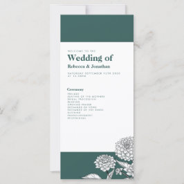 Vintages Hochzeitsprogramm für Grüne Flora