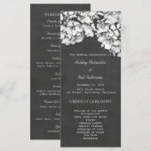 Vintages Hochzeitsprogramm für Hydrangeas mit Chal Programm (Vorne/Hinten)