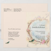 Vintages Hochzeitsprogramm für Rosa und Robin (Vorne/Hinten)