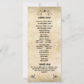 Vintages Hochzeitsprogramm für rustikales Schwarze (Rückseite)