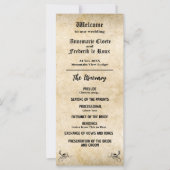 Vintages Hochzeitsprogramm für rustikales Schwarze (Vorderseite)